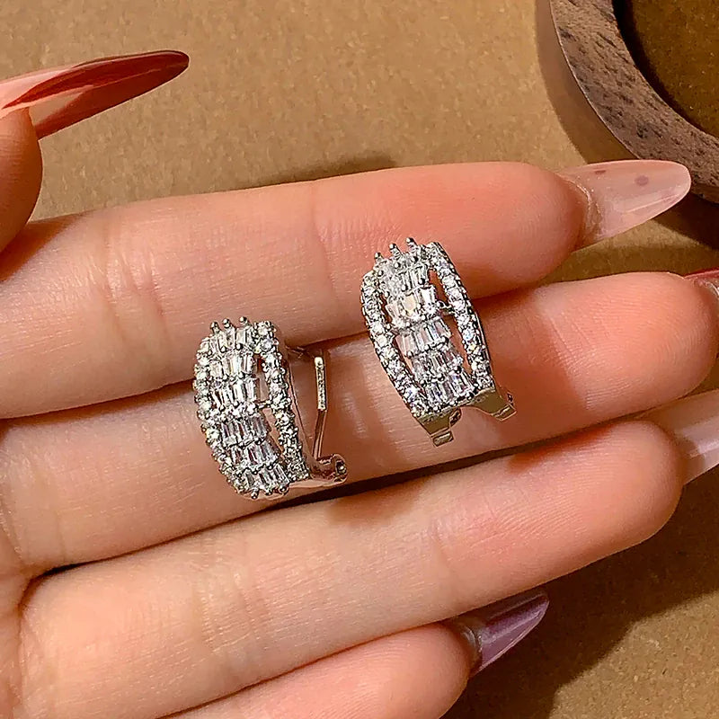 KissICON KissIcon White Zircon Earrings - Sparkling Wedding Gift