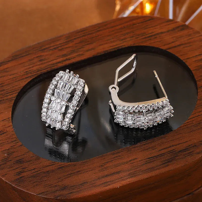 KissICON KissIcon White Zircon Earrings - Sparkling Wedding Gift