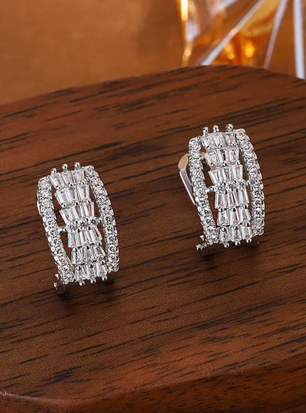 KissICON KissIcon White Zircon Earrings - Sparkling Wedding Gift