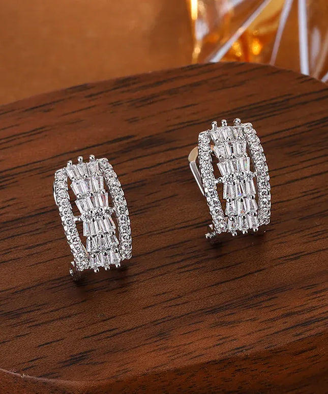 KissICON KissIcon White Zircon Earrings - Sparkling Wedding Gift