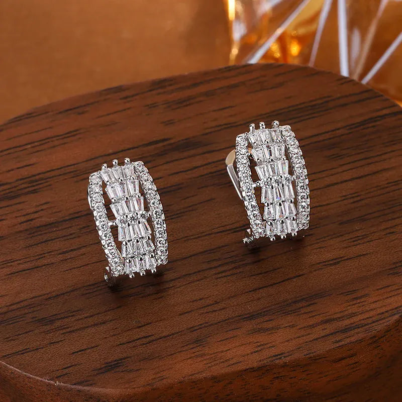 KissICON KissIcon White Zircon Earrings - Sparkling Wedding Gift