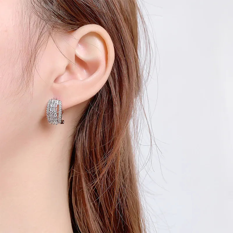 KissICON KissIcon White Zircon Earrings - Sparkling Wedding Gift