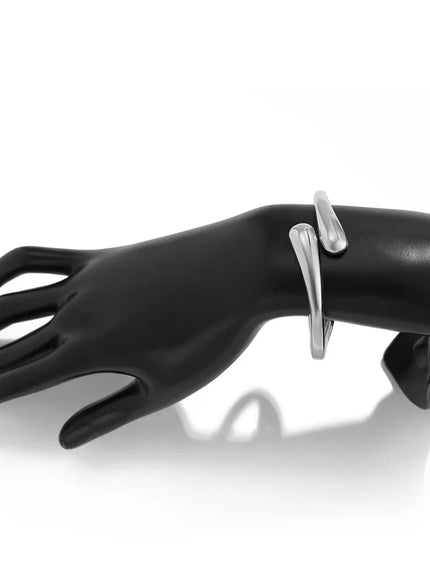 KissICON Kissicon Wide Metal Bangle Ring – Gold Silver Cuff