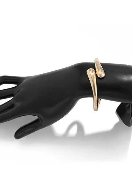 KissICON Kissicon Wide Metal Bangle Ring – Gold Silver Cuff