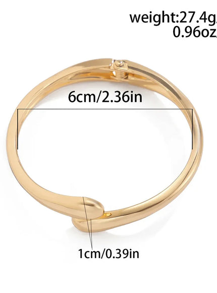 KissICON Kissicon Wide Metal Bangle Ring – Gold Silver Cuff