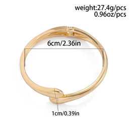 KissICON Kissicon Wide Metal Bangle Ring – Gold Silver Cuff