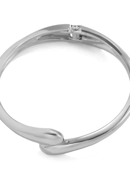KissICON Kissicon Wide Metal Bangle Ring – Gold Silver Cuff