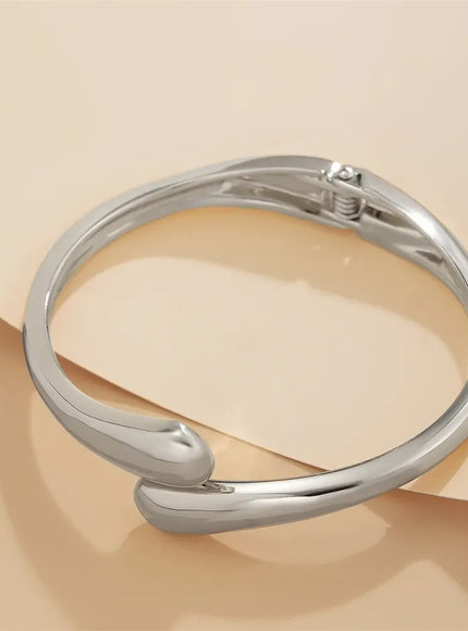 KissICON Kissicon Wide Metal Bangle Ring – Gold Silver Cuff