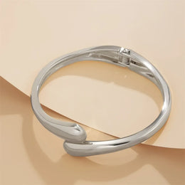 KissICON Kissicon Wide Metal Bangle Ring – Gold Silver Cuff