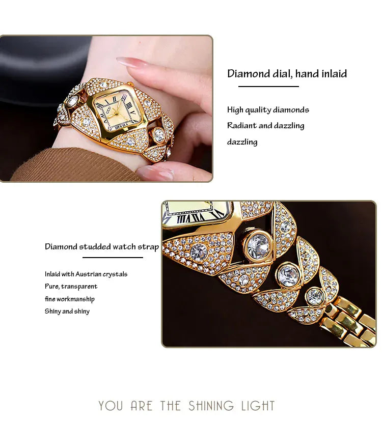 KissICON KissIcon Women Diamond Inlaid Luxury Watch - Waterproof