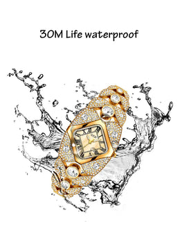 KissICON KissIcon Women Diamond Inlaid Luxury Watch - Waterproof