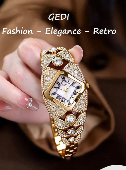 KissICON KissIcon Women Diamond Inlaid Luxury Watch - Waterproof
