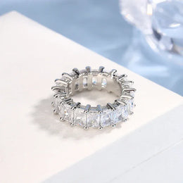 Dropshipman KissIcon Women Large Zircon Gold Ring - Sparkling 925 Silver