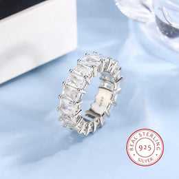 Dropshipman KissIcon Women Large Zircon Gold Ring - Sparkling 925 Silver