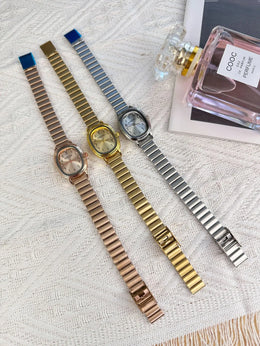 KissICON KissIcon Women Oval Gold Minimalist Watch - Steel