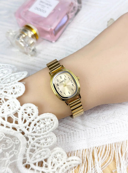 KissICON KissIcon Women Oval Gold Minimalist Watch - Steel