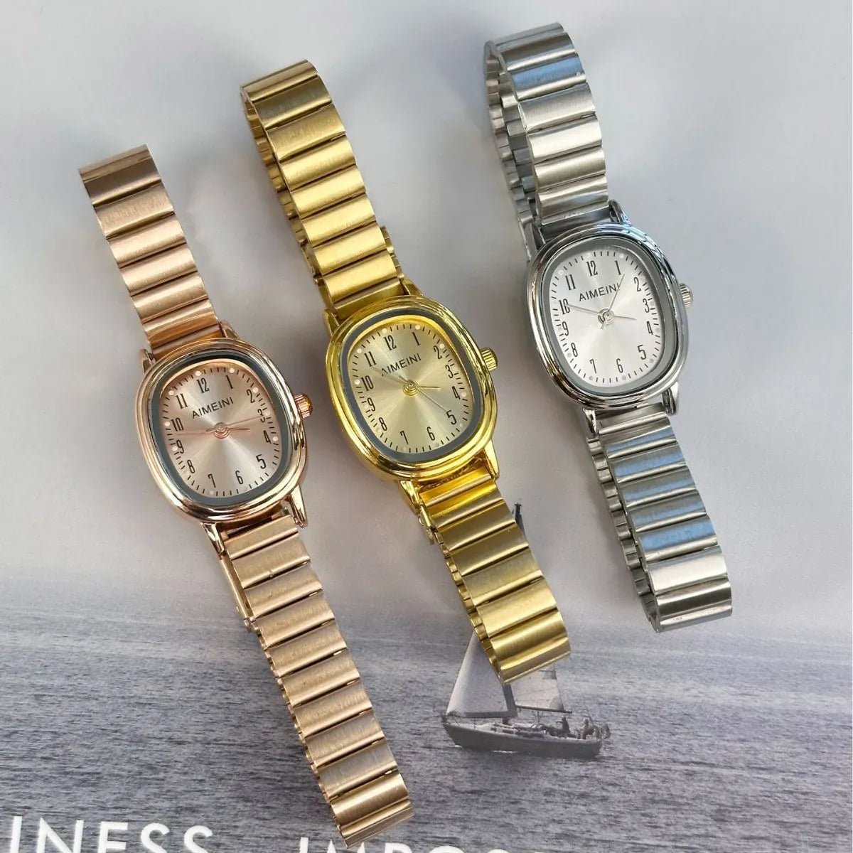 KissICON KissIcon Women Oval Gold Minimalist Watch - Steel