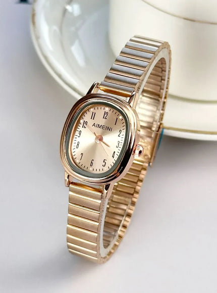 KissICON KissIcon Women Oval Gold Minimalist Watch - Steel