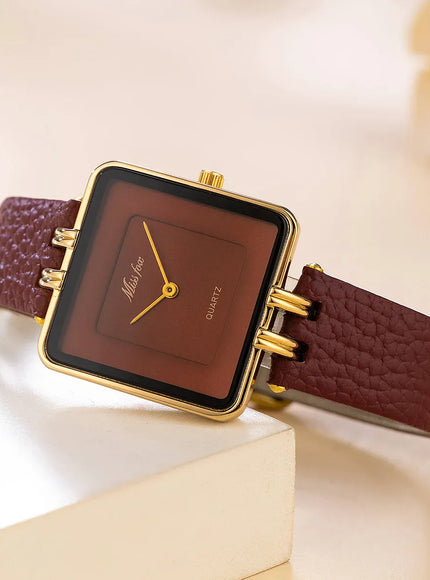 KissICON KissIcon Women Watch - Wine Red Square Waterproof