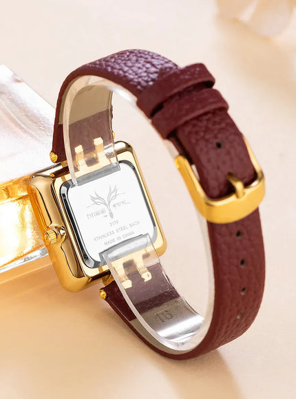 KissICON KissIcon Women Watch - Wine Red Square Waterproof