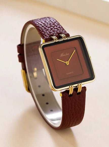 KissICON KissIcon Women Watch - Wine Red Square Waterproof