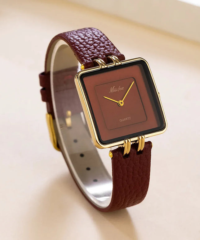 KissICON KissIcon Women Watch - Wine Red Square Waterproof