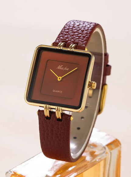 KissICON KissIcon Women Watch - Wine Red Square Waterproof