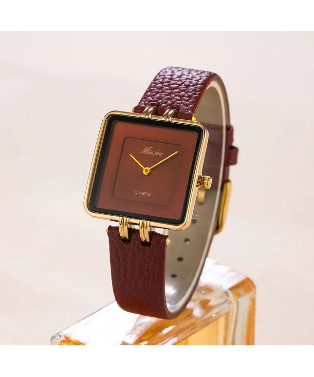 KissICON KissIcon Women Watch - Wine Red Square Waterproof