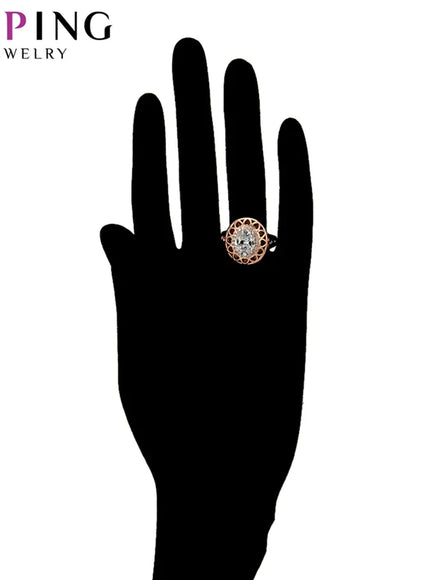 KissICON Kissicon Xuping Engagement Ring – Rose Gold Plated