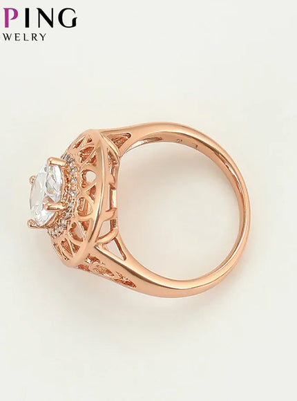 KissICON Kissicon Xuping Engagement Ring – Rose Gold Plated