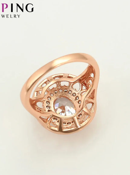KissICON Kissicon Xuping Engagement Ring – Rose Gold Plated