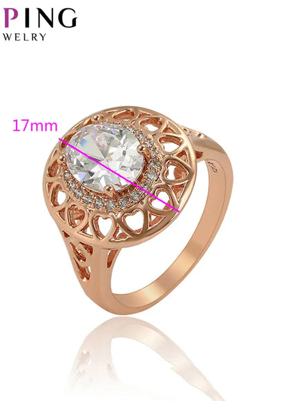 KissICON Kissicon Xuping Engagement Ring – Rose Gold Plated