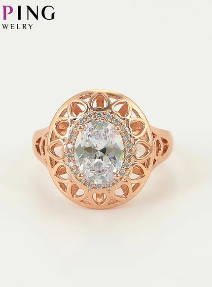 KissICON Kissicon Xuping Engagement Ring – Rose Gold Plated