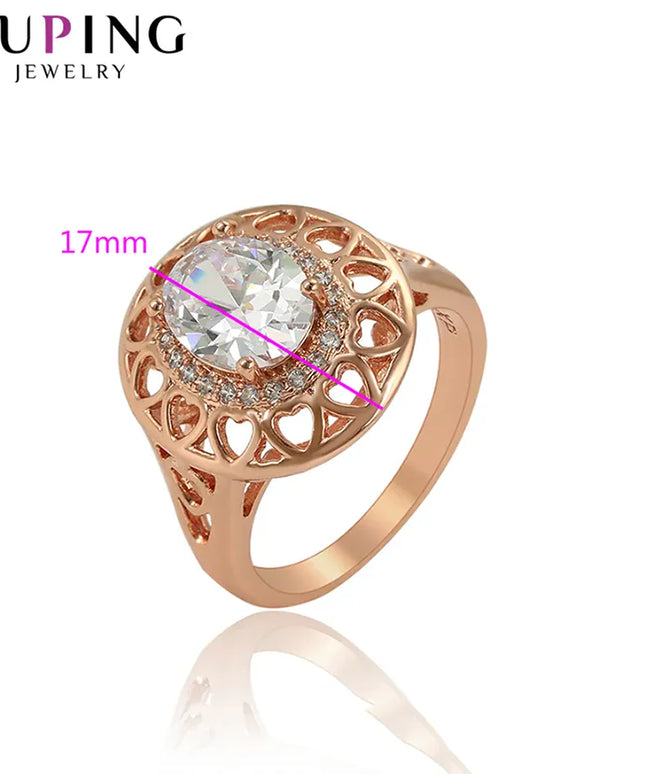 KissICON Kissicon Xuping Engagement Ring – Rose Gold Plated