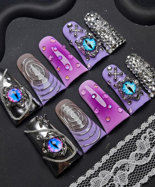 KissICON KissIcon Y2K Duckbill PressOn Nails Set - Glitter