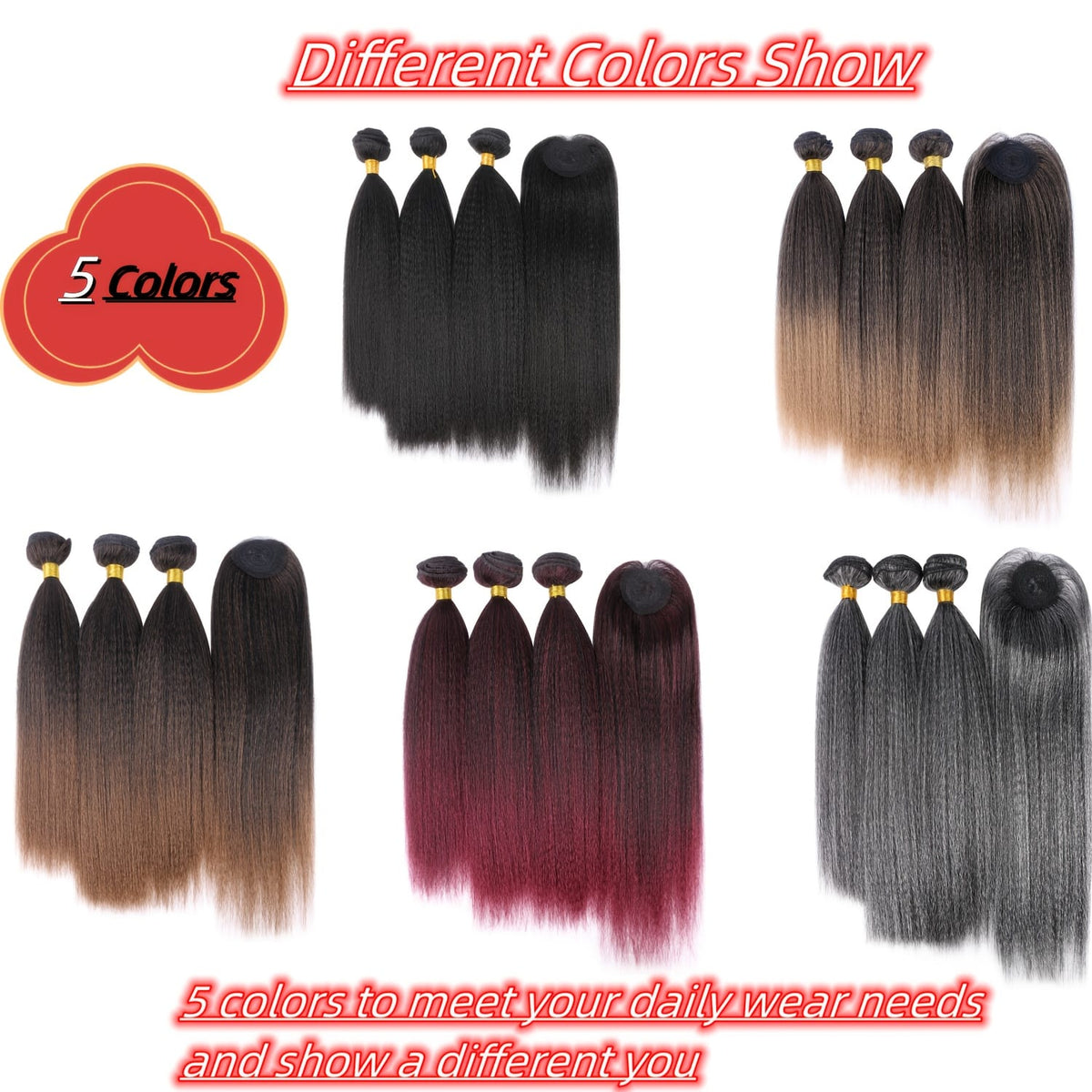 KissICON KissIcon Yaki Straight Extensions Closure - Heat Resistant