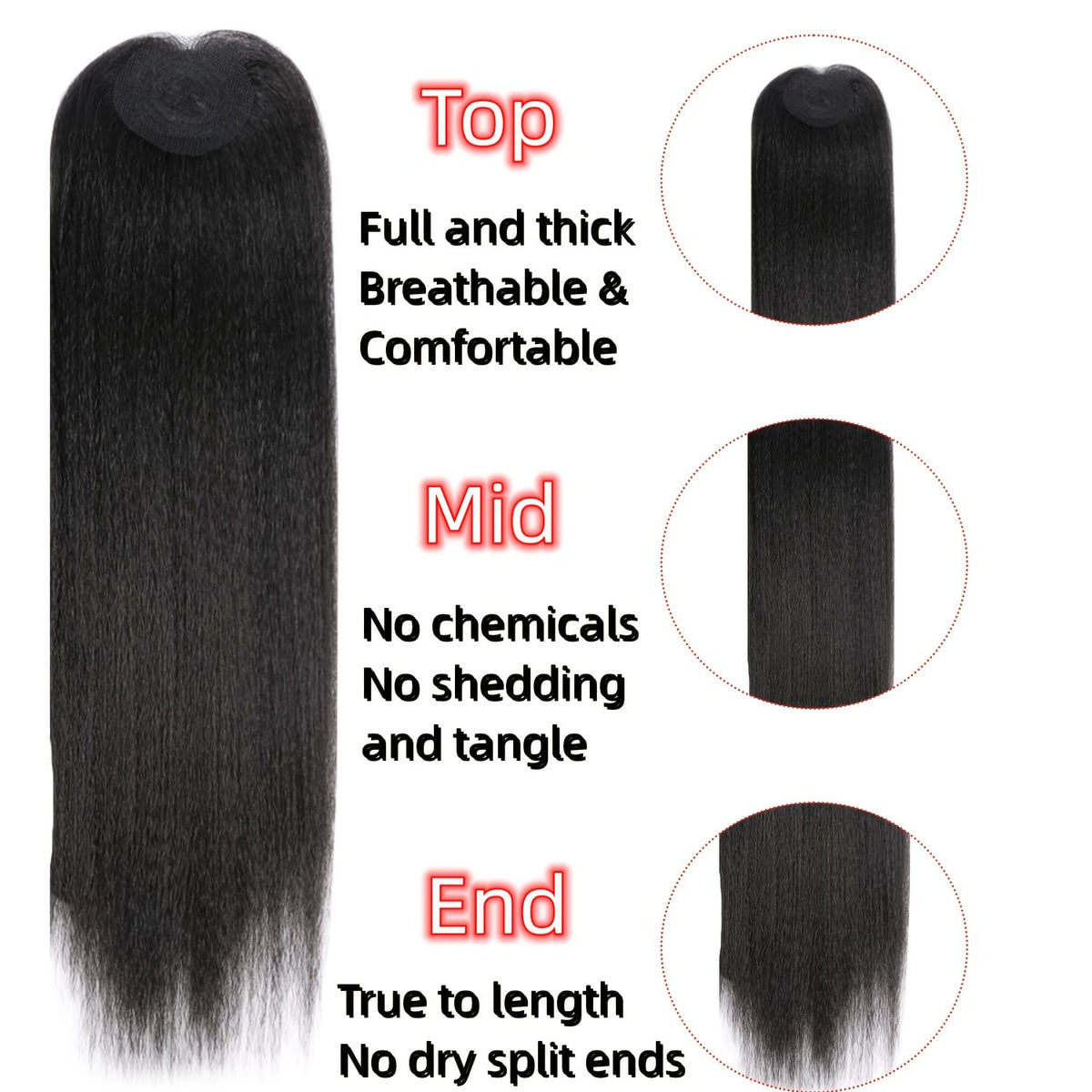 KissICON KissIcon Yaki Straight Extensions Closure - Heat Resistant