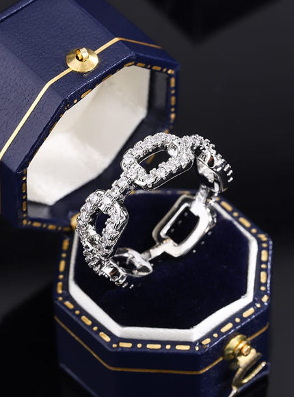 KissICON KissIcon Zircon Geometric Wedding Ring - S925 Silver Plated