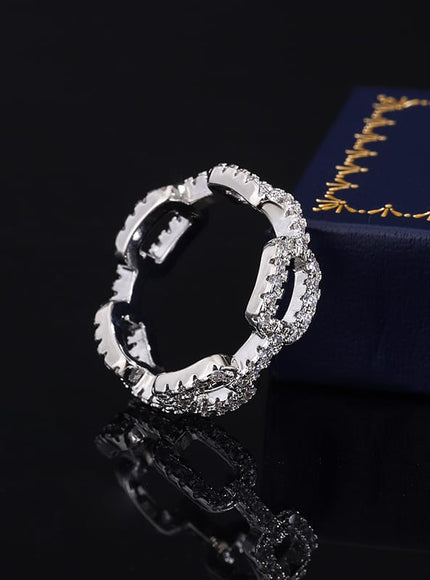 KissICON KissIcon Zircon Geometric Wedding Ring - S925 Silver Plated