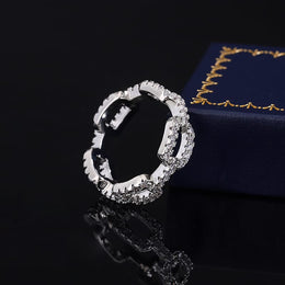 KissICON KissIcon Zircon Geometric Wedding Ring - S925 Silver Plated