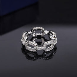 KissICON KissIcon Zircon Geometric Wedding Ring - S925 Silver Plated