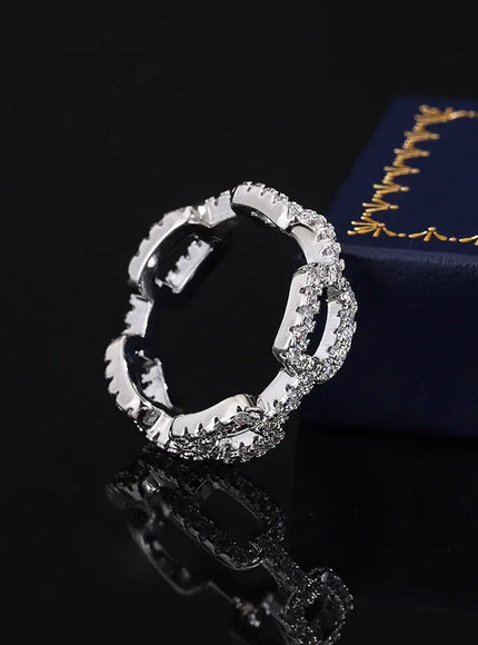 KissICON KissIcon Zircon Geometric Wedding Ring - S925 Silver Plated