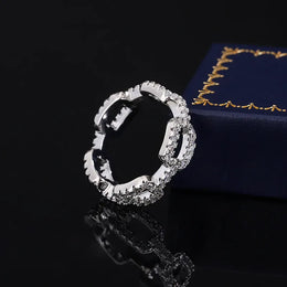 KissICON KissIcon Zircon Geometric Wedding Ring - S925 Silver Plated