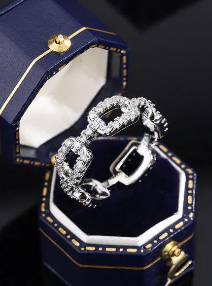 KissICON KissIcon Zircon Geometric Wedding Ring - S925 Silver Plated