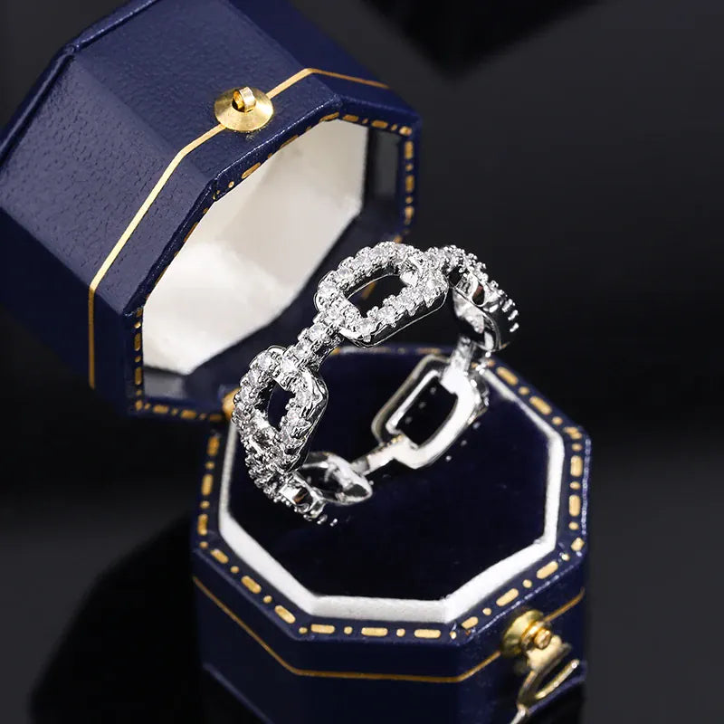 KissICON KissIcon Zircon Geometric Wedding Ring - S925 Silver Plated
