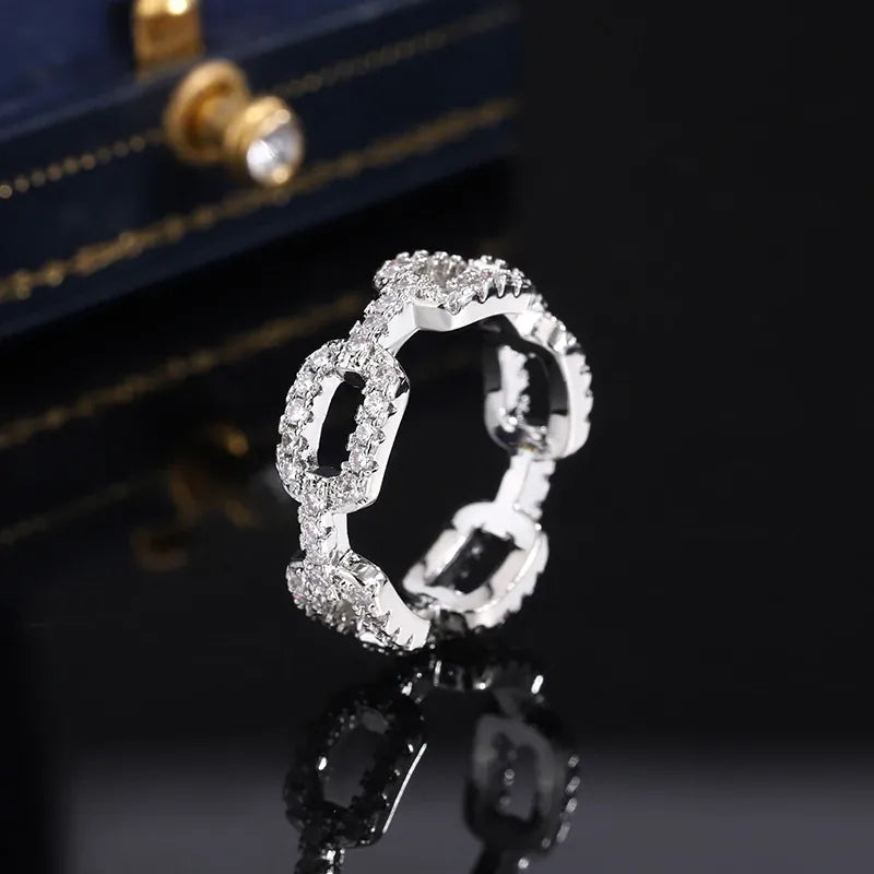 KissICON KissIcon Zircon Geometric Wedding Ring - S925 Silver Plated