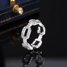 KissICON KissIcon Zircon Geometric Wedding Ring - S925 Silver Plated