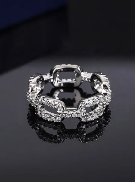 KissICON KissIcon Zircon Geometric Wedding Ring - S925 Silver Plated