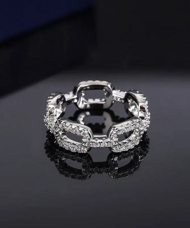 KissICON KissIcon Zircon Geometric Wedding Ring - S925 Silver Plated