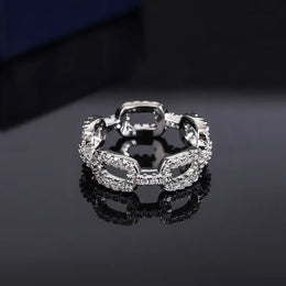 KissICON KissIcon Zircon Geometric Wedding Ring - S925 Silver Plated
